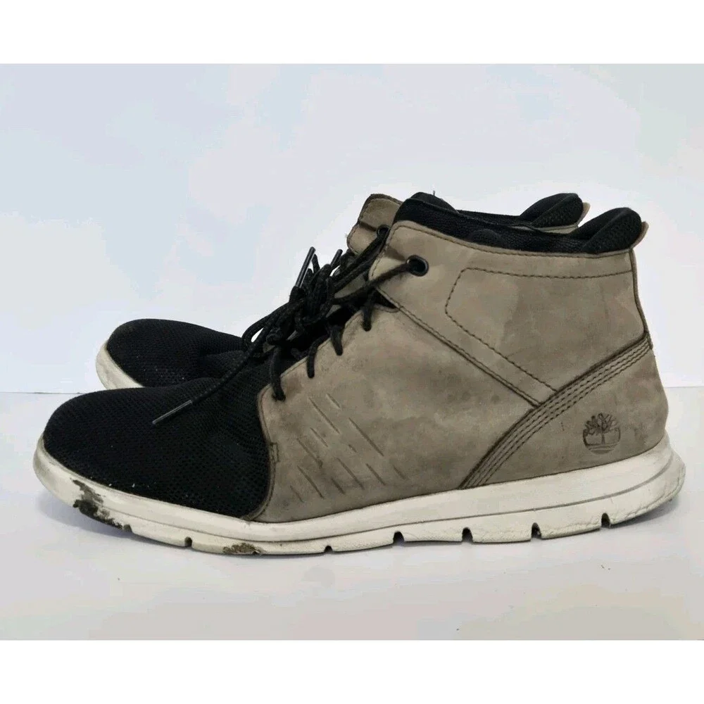 Timberland Boot Mens 10.5 Graydon Chukka Mid Sneaker Brown Black Mesh